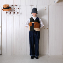 corduroy patchwork vest 　classic color 第3張的照片