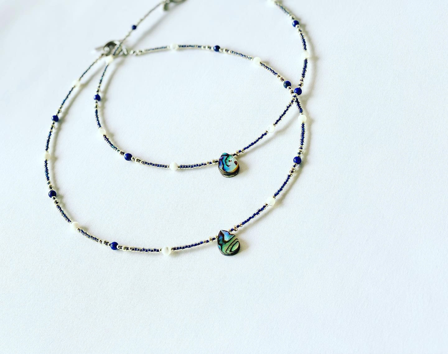 【数量限定】夜空の贈り物✴︎アバロンシェルとラピスラズリのネックレス【選べる2サイズ】