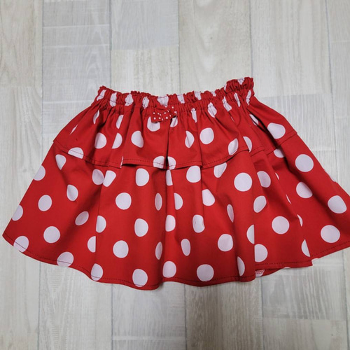 80〜130size 赤水玉 2段フリル スカート 子供服 menma☆ (moeuhane 