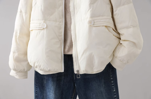 【S-L】冬 軽いダウンジャケット　カジュアル 暖かさコート　防風ジャケット　ホワイト 11枚目の画像