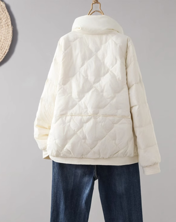 【S-L】冬 軽いダウンジャケット　カジュアル 暖かさコート　防風ジャケット　ホワイト 5枚目の画像
