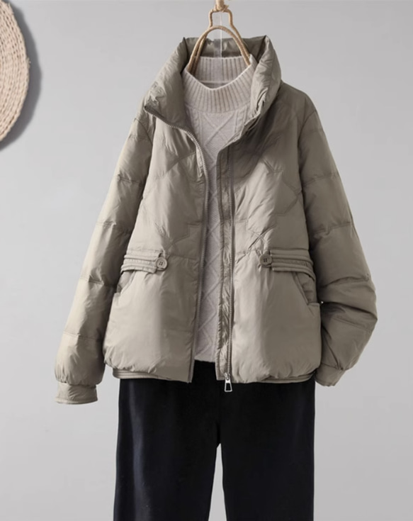 【S-L】冬 軽いダウンジャケット　カジュアル 暖かさコート　防風ジャケット　ホワイト 3枚目の画像