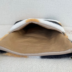 三毛猫ボア　小さめサコッシュ　ファー　ショルダーバック　スマホショルダー　akaneko 猫バッグ 6枚目の画像