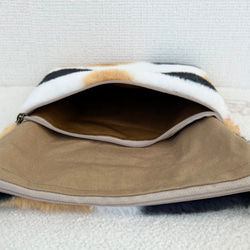 三毛猫ボア　小さめサコッシュ　ファー　ショルダーバック　スマホショルダー　akaneko 猫バッグ 5枚目の画像