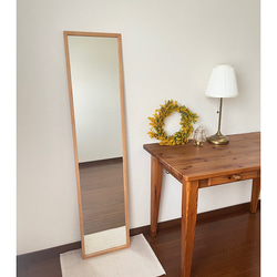 new【日本製】八角形カットデザインミラー 全身鏡 姿見 立て掛けミラー