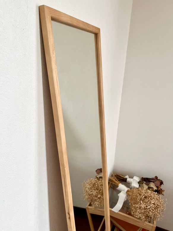 【日本製】全身鏡　姿見　立て掛けミラー　アンティーク調 11枚目の画像