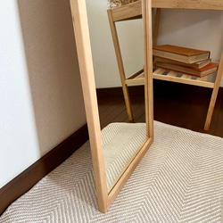 【日本製】全身鏡　姿見　立て掛けミラー　アンティーク調 10枚目の画像