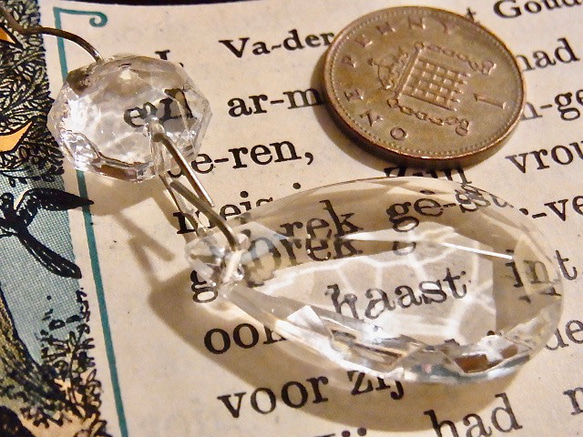 オランダ アンティーク シャンデリア ガラス ドロップ パーツ クリスタル しずく型 32mm 6枚目の画像