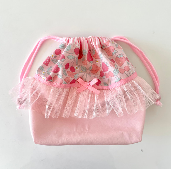 ハンドメイド オーダー 移動ポケット 保冷バッグ 巾着 ピンク ねこ 上履き入れ ハンドメイド オーダー 移動ポケット 保冷バッグ 巾着 ピンク ねこ