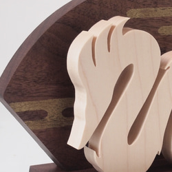 正月飾り　たつ辰龍十二支干支置物鏡餅木製ウォールナット 3枚目の画像