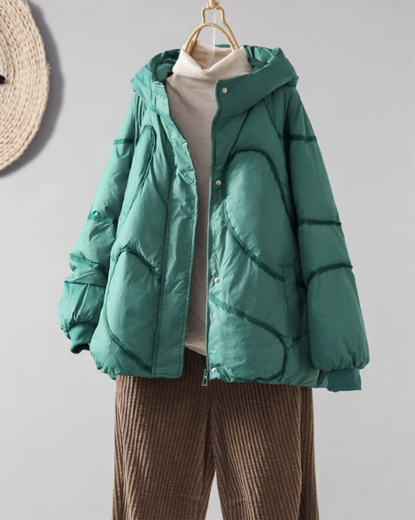【全8色】冬 フード付きダウンジャケット　カジュアルな軽い 暖かさコート　防風ジャケット 8枚目の画像