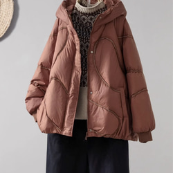 【全8色】冬 フード付きダウンジャケット　カジュアルな軽い 暖かさコート　防風ジャケット 5枚目の画像