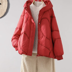【全8色】冬 フード付きダウンジャケット　カジュアルな軽い 暖かさコート　防風ジャケット 4枚目の画像