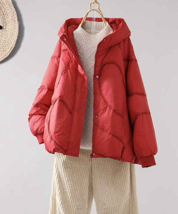 【全8色】冬 フード付きダウンジャケット　カジュアルな軽い 暖かさコート　防風ジャケット 4枚目の画像