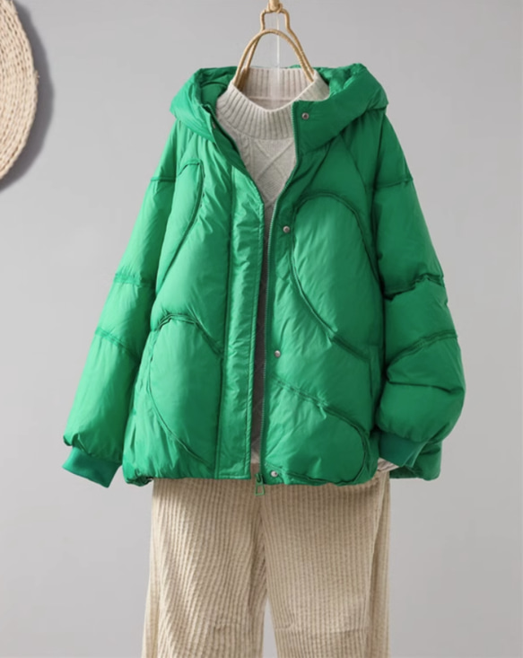 【全8色】冬 フード付きダウンジャケット　カジュアルな軽い 暖かさコート　防風ジャケット 6枚目の画像