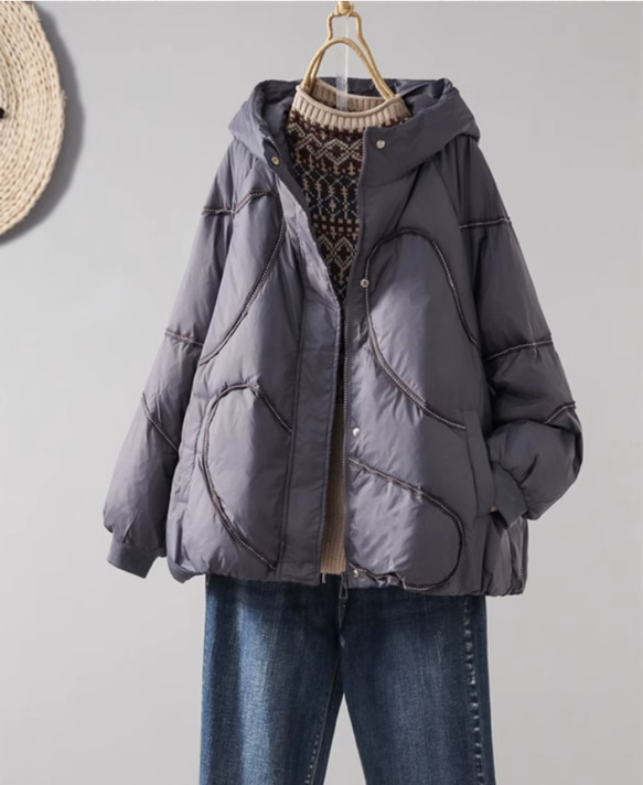 【全8色】冬 フード付きダウンジャケット　カジュアルな軽い 暖かさコート　防風ジャケット 7枚目の画像