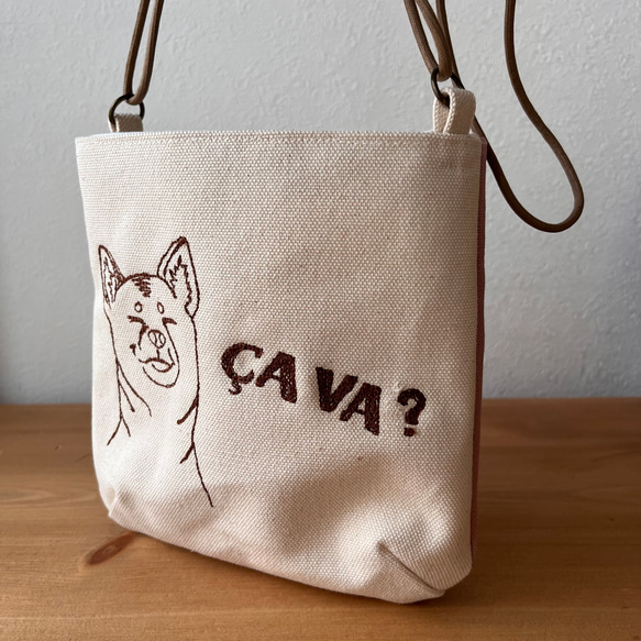 ”CAVA?”柴犬さんのポシェット　スモーキーピンク 2枚目の画像