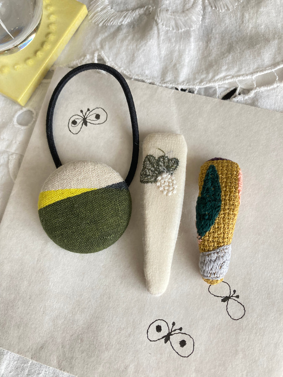 ⑧86ミナペルホネン ハンドメイド パッチンどめ ヘアアクセサリー