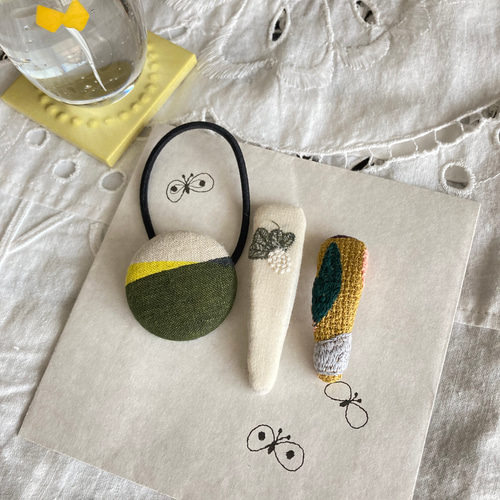 ミナペルホネン ハンドメイド パッチンどめ ヘアアクセサリー ミナペルホネンハンドメイドパッチンピン