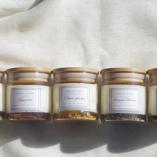 精油を贅沢に30滴使用】集めたくなる5種類の香り木芯アロマキャンドル