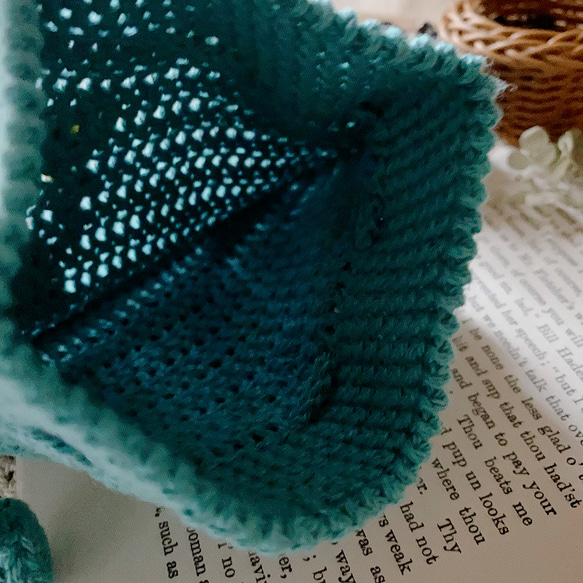 手編みのミニ巾着（ak-10） 3枚目の画像