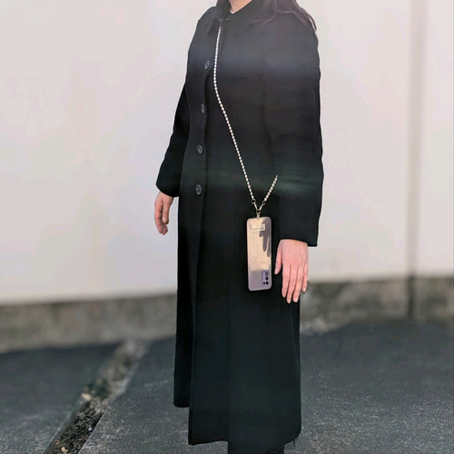 淡水パール（本真珠）のスマホ用ショルダーストラップ オール