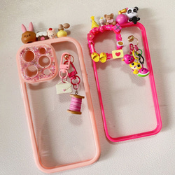 New!! スマホケース スマホリング 透明 クリーム iphoneケース オシャレ 可愛い 4枚目の画像