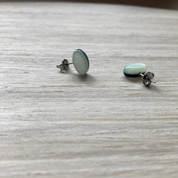 oval pierce/pastel green×clear blue 1枚目の画像