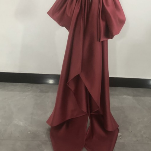 高品質！ ふっくら柔らかなバックリボン トレーン 色直し 取り外し可能  