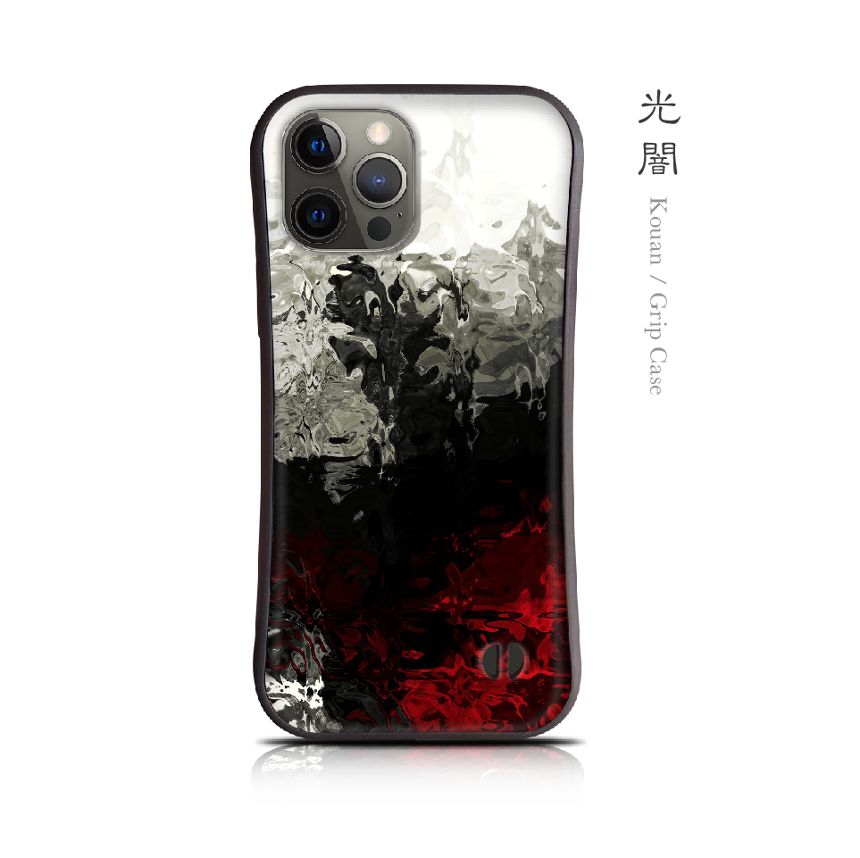 光闇 - 和風 耐衝撃グリップiPhoneケース【iPhone17シリーズ対応/スマホカバー/iface型/和柄】
