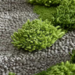 【受注制作】手織りニュージーランドウールカーペット ハンドメイドカシミアウール絨毯 手編ラグ  マット 森の苔 7枚目の画像