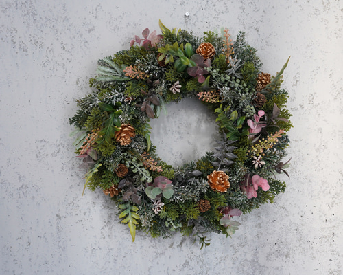 再販】特大クリスマスリース2025 大人っぽく上品な森のナチュラル