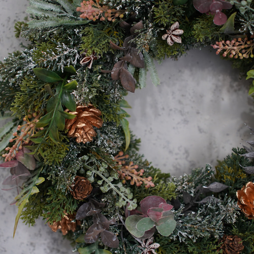 再販】特大クリスマスリース2025 大人っぽく上品な森のナチュラル