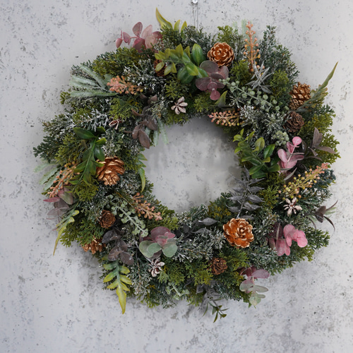再販】特大クリスマスリース2025 大人っぽく上品な森のナチュラル