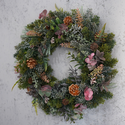 再販】特大クリスマスリース2025 大人っぽく上品な森のナチュラル