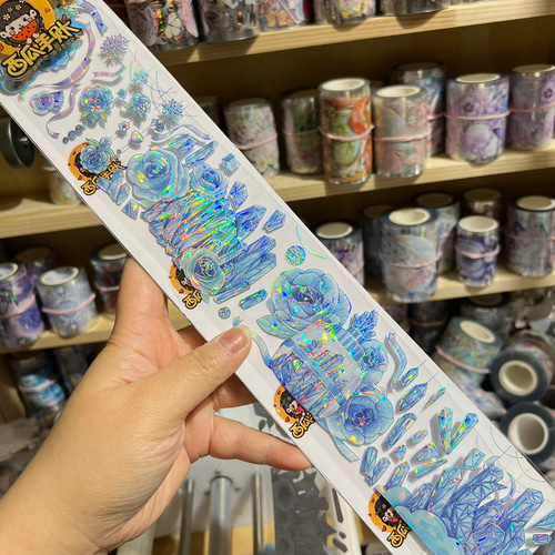 海外PETテープ 切り売り 花 蒼紫/虹與落蓼/雪花飄飄/雪玫之約