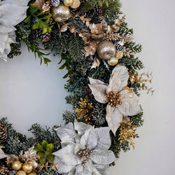 再販】特大クリスマスリース2025 大人っぽく上品な森のナチュラル