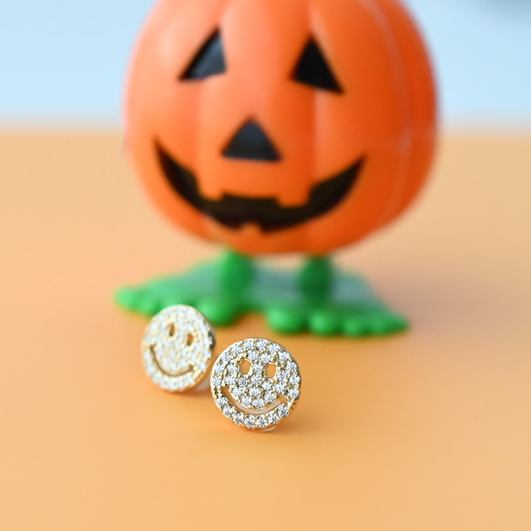 【送料無料】ハロウィン限定☆金属アレルギー対応／ジルコニアピアス.イヤリング"Happy zirconia" 8枚目の画像