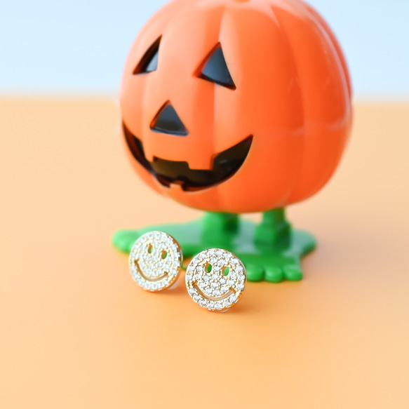 【送料無料】ハロウィン限定☆金属アレルギー対応／ジルコニアピアス.イヤリング"Happy zirconia" 7枚目の画像