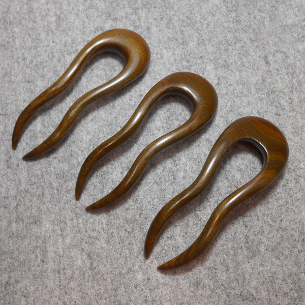 ヘアーフォーク（かんざし）２プロング アーチタイプ　パロサント