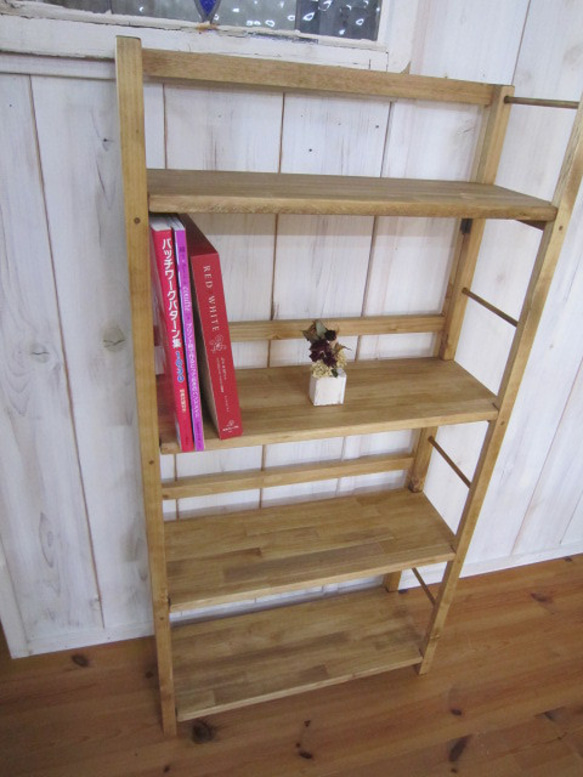 道具無し1分で折り畳式本棚シリーズの60㎝巾サイズ 2枚目の画像