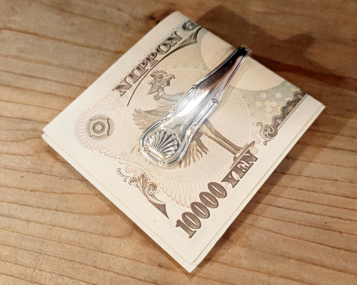 ハンドメイド　マネークリップ　フォーク　純銀　ヴィンテージ ハンドメイド マネークリップ フォーク 純銀 ヴィンテージ