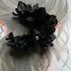 toytoy833 フラワーバナナクリップ  【黒ブラック】 冠婚葬祭 髪飾り 結婚式 3枚目の画像
