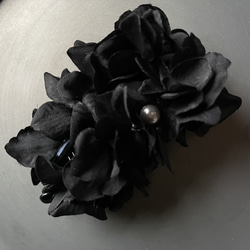 toytoy833 フラワーバナナクリップ  【黒ブラック】 冠婚葬祭 髪飾り 結婚式 4枚目の画像