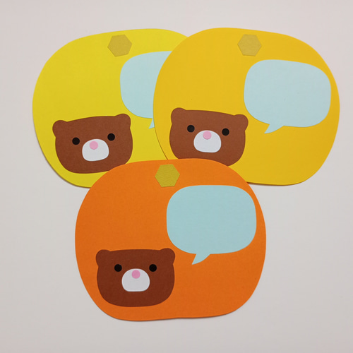 紙もの⑮ おすそ分けポケット♪♪ダイカットくまメッセージカード くまトッパー 紙もの⑮ おすそ分けポケット♪♪ダイカットくまメッセージ