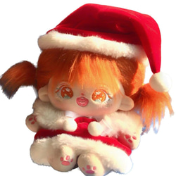 クリスマス洋服 20cm 着せ替えぬいぐるみ 無属性 赤い髪オレンジの目女の子 着せ替え人形 綿人形 5枚目の画像