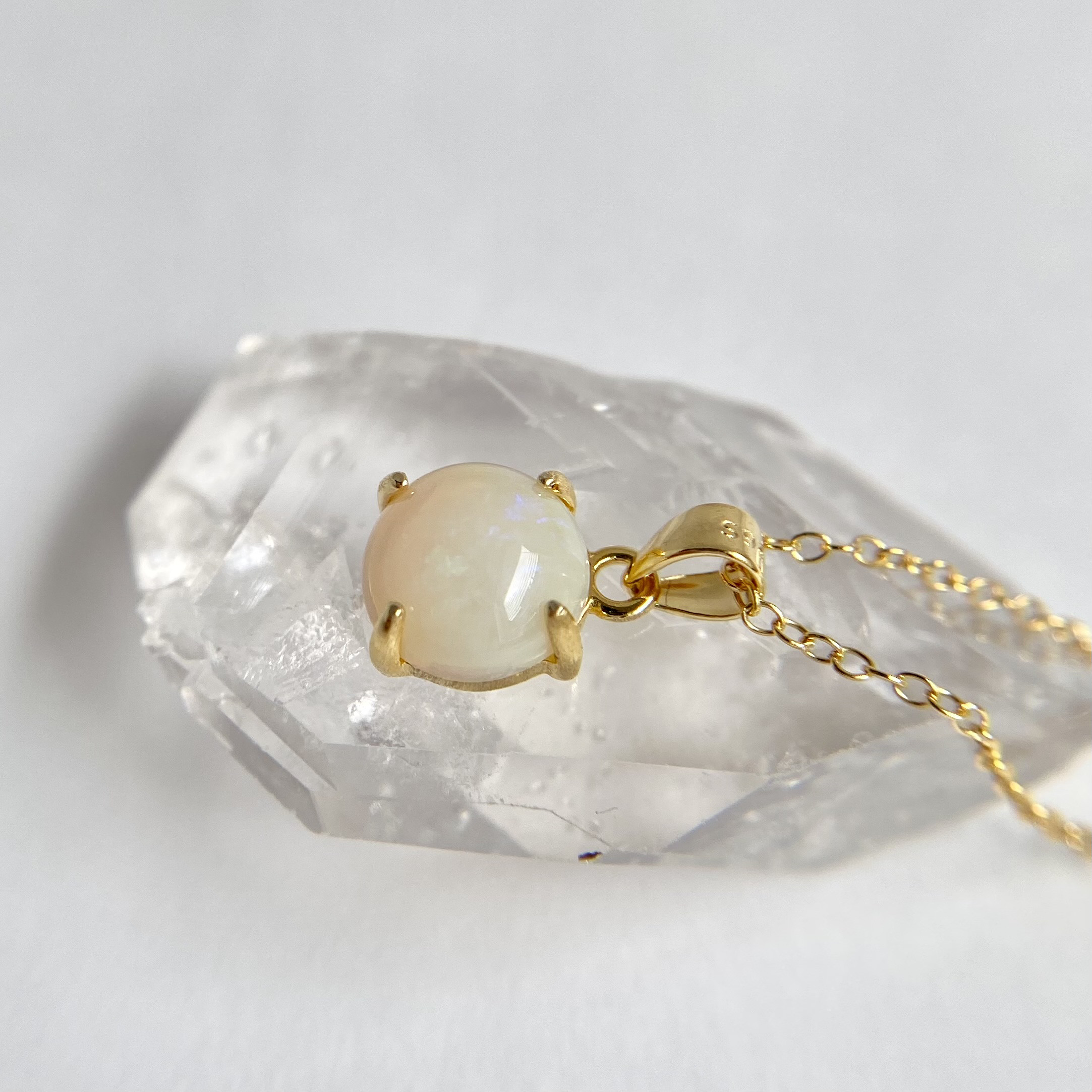 天然オパール14kgfネックレス　オーストラリア産原石から磨いた1点もの！