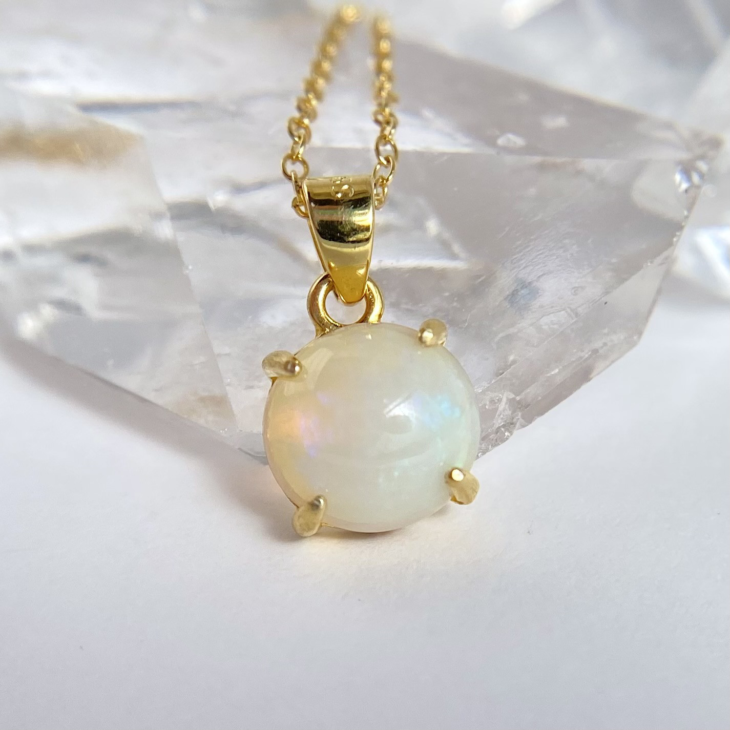 天然オパール14kgfネックレス　オーストラリア産原石から磨いた1点もの！ネックレス・ペンダント