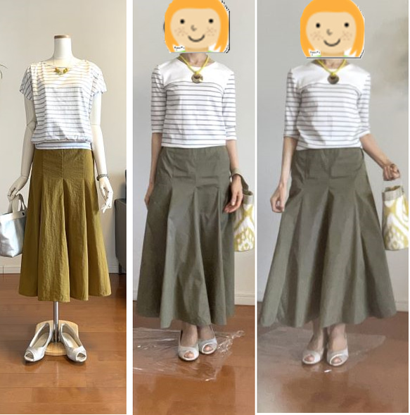 完成品】5号 ロングボリュームスカート(W後ゴム/ダーク