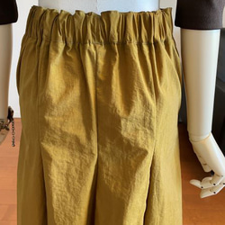【完成品】5号 ロングボリュームスカート(W後ゴム/ダークマスタード/79cm丈） 11枚目の画像